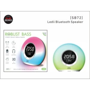 Subzero SB72 Digital Saat/Alarm/Sıcaklık Göstergeli Ledli Bluetooth Müzik Kutusu
