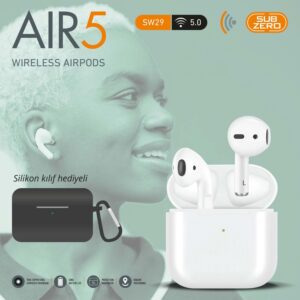 SUBZERO SW34 AIR5e BEYAZ AIRPODS SİLİKONSUZ BLUETOOTH KULAKLIK