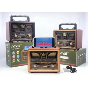 NNS NS-8071BT Radyo Nostalji Şarjlı Pilli Bt/Usb/Sd/Fm Telefon Standlı