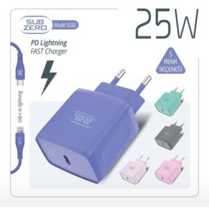 SUBZERO SG92 25W PD GİRİŞLİ LGHTNİNG SARJ ALETİ